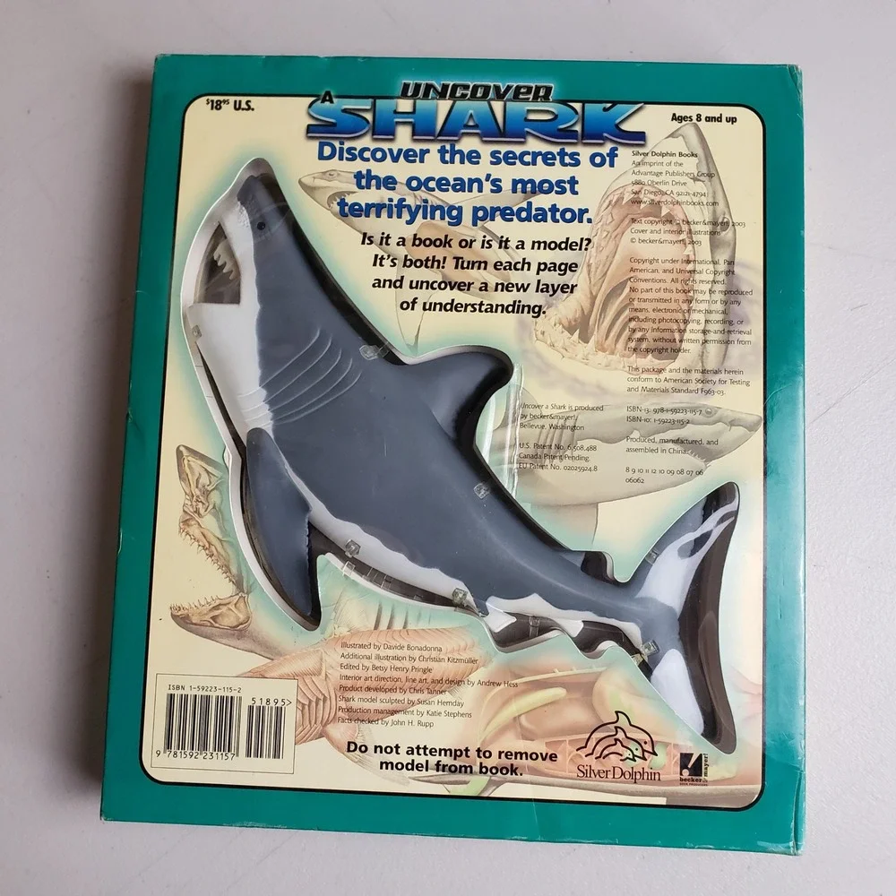 Uncover a Shark David George Gordon 3D Anatomy Model Board Book Silver Dolphin